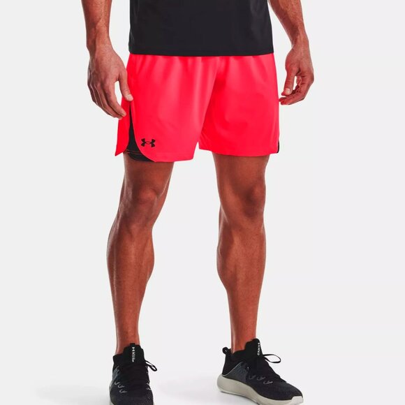 Under Armour Men's UA Elevated Woven 2.0 Shorts 1362289-628 Beta / Black NWT - Picture 1 of 6
